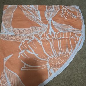 Summer & Rose Outdoor Roundie - Orange Floral Beach Towel